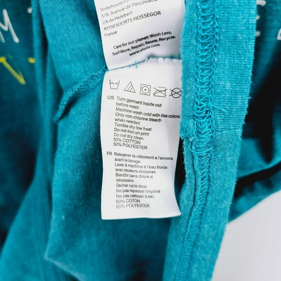 Vissla Everyday Heather Graphic Tee L Palm Tree Vibes Teal Tropical Short Sleeve - Picture 7 of 9